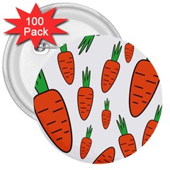 Fruit Vegetable Carrots 3  Buttons (100 Pack)  by Mariart
