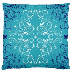 Repeatable Patterns Shutterstock Blue Leaf Heart Love Large Flano Cushion Case (two Sides) by Mariart