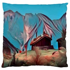 Modern Norway Painting Large Flano Cushion Case (two Sides) by NouveauDesign
