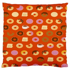 Coffee Donut Cakes Large Flano Cushion Case (one Side) by Mariart