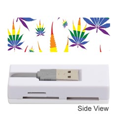Marijuana Cannabis Rainbow Love Green Yellow Red White Leaf Memory Card Reader (stick)  by Mariart