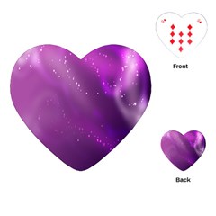 Space Star Planet Galaxy Purple Playing Cards (heart)  by Mariart