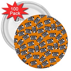 Pattern Halloween  3  Buttons (100 Pack)  by iCreate