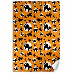 Pattern Halloween Black Cat Hissing Canvas 24  X 36  by iCreate