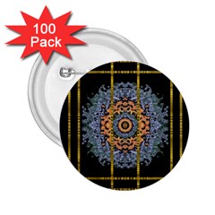 Blue Bloom Golden And Metal 2 25  Buttons (100 Pack)  by pepitasart