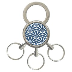 Teal,white,art Deco,pattern 3-ring Key Chains by NouveauDesign