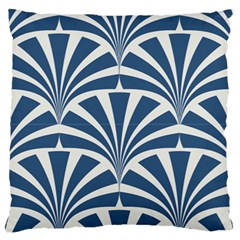 Teal,white,art Deco,pattern Large Flano Cushion Case (two Sides) by NouveauDesign