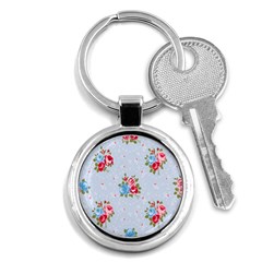 Cute Shabby Chic Floral Pattern Key Chains (round)  by NouveauDesign