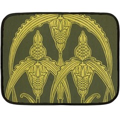 Green Floral Art Nouveau Fleece Blanket (mini) by NouveauDesign