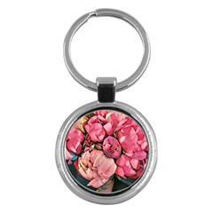 Beautiful Peonies Key Chains (round)  by NouveauDesign