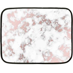 Pure And Beautiful White Marple And Rose Gold, Beautiful ,white Marple, Rose Gold,elegnat,chic,modern,decorative, Fleece Blanket (mini) by NouveauDesign