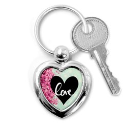 Modern Collage Shabby Chic Key Chains (heart)  by NouveauDesign