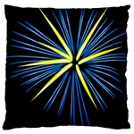 Fireworks Blue Green Black Happy New Year Large Flano Cushion Case (One Side) Front