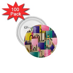 Magazine Balance Plaid Rainbow 1 75  Buttons (100 Pack)  by Mariart