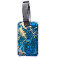 Ocean Blue Gold Marble Luggage Tags (two Sides) by NouveauDesign