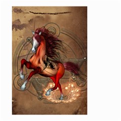 Awesome Horse  With Skull In Red Colors Small Garden Flag (two Sides) by FantasyWorld7