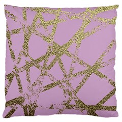 Modern,abstract,hand Painted, Gold Lines, Pink,decorative,contemporary,pattern,elegant,beautiful Standard Flano Cushion Case (two Sides) by NouveauDesign