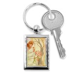 Beautiful Art Nouveau lady Key Chains (Rectangle)  Front