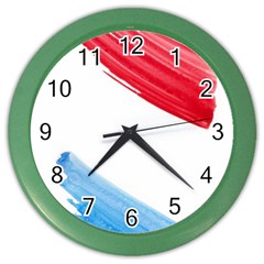 Tricolor Banner Watercolor Painting Art Color Wall Clocks by picsaspassion