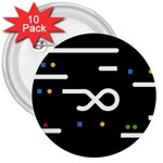 Line Circle Triangle Polka Sign 3  Buttons (10 pack)  Front