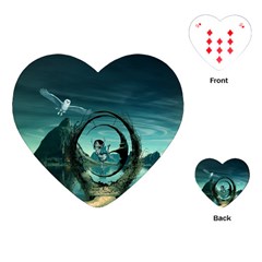 Cute Fairy Dancing On The Moon Playing Cards (heart)  by FantasyWorld7