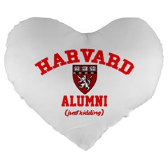Harvard Alumni Just Kidding Large 19  Premium Flano Heart Shape Cushions by Celenk