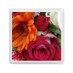 Floral Photography Orange Red Rose Daisy Elegant Flowers Bouquet Memory Card Reader (square)  by yoursparklingshop