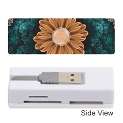 Beautiful Paradise Chrysanthemum Of Orange And Aqua Memory Card Reader (stick)  by jayaprime