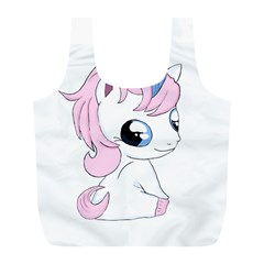 Baby Unicorn Full Print Recycle Bags (l)  by Valentinaart