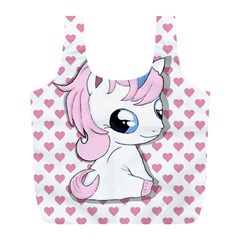 Baby Unicorn Full Print Recycle Bags (l)  by Valentinaart