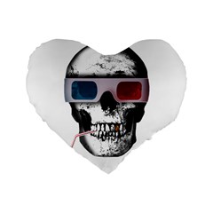 Cinema Skull Standard 16  Premium Heart Shape Cushions by Valentinaart