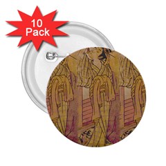 Japanese Geisha With Cat Illustration 2 25  Buttons (10 Pack)  by paulaoliveiradesign