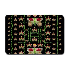 Roses In The Soft Hands Makes A Smile Pop Art Small Doormat  by pepitasart