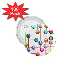 Icon Media Social Network 1 75  Buttons (100 Pack)  by Celenk