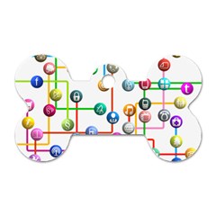 Icon Media Social Network Dog Tag Bone (two Sides) by Celenk