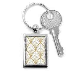 Art Deco, Beautiful,fan Pattern, Gold,white,vintage,1920 Era, Elegant,chic,vintage Key Chains (rectangle)  by NouveauDesign