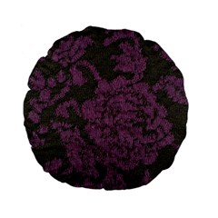 Purple Black Red Fabric Textile Standard 15  Premium Flano Round Cushions by Celenk