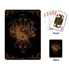 The Sign Ying And Yang With Floral Elements Playing Card by FantasyWorld7