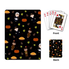 Pilgrims And Indians Pattern - Thanksgiving Playing Card by Valentinaart