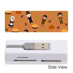 Pilgrims And Indians Pattern - Thanksgiving Memory Card Reader (stick)  by Valentinaart