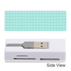 Tiffany Aqua Blue Candy Hearts On White Memory Card Reader (stick)  by PodArtist