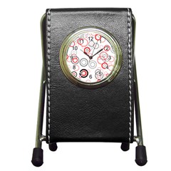 Pattern Pen Holder Desk Clocks by gasi