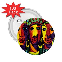 Ethnic Bold Bright Artistic Paper 2 25  Buttons (100 Pack)  by Celenk