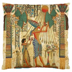 Egyptian Man Sun God Ra Amun Large Flano Cushion Case (two Sides) by Celenk