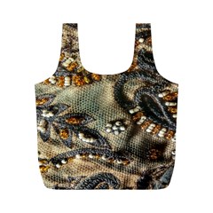 Texture Textile Beads Beading Full Print Recycle Bags (m)  by Celenk