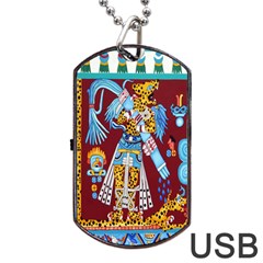 Mexico Puebla Mural Ethnic Aztec Dog Tag Usb Flash (two Sides) by Celenk