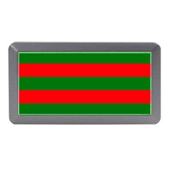 Red And Green Christmas Cabana Stripes Memory Card Reader (mini) by PodArtist