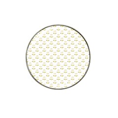 Gold Scales Of Justice On White Repeat Pattern All Over Print Hat Clip Ball Marker (4 Pack) by PodArtist