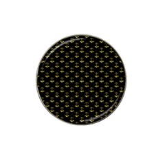 Gold Scales Of Justice On Black Repeat Pattern All Over Print  Hat Clip Ball Marker (10 Pack) by PodArtist
