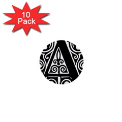 Alphabet Calligraphy Font A Letter 1  Mini Buttons (10 Pack)  by Celenk